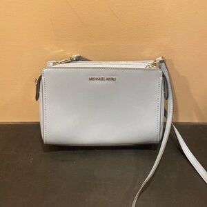 MICHAEL KORS Sheila Small Faux Leather Crossbody Bag Vista Blue NWT